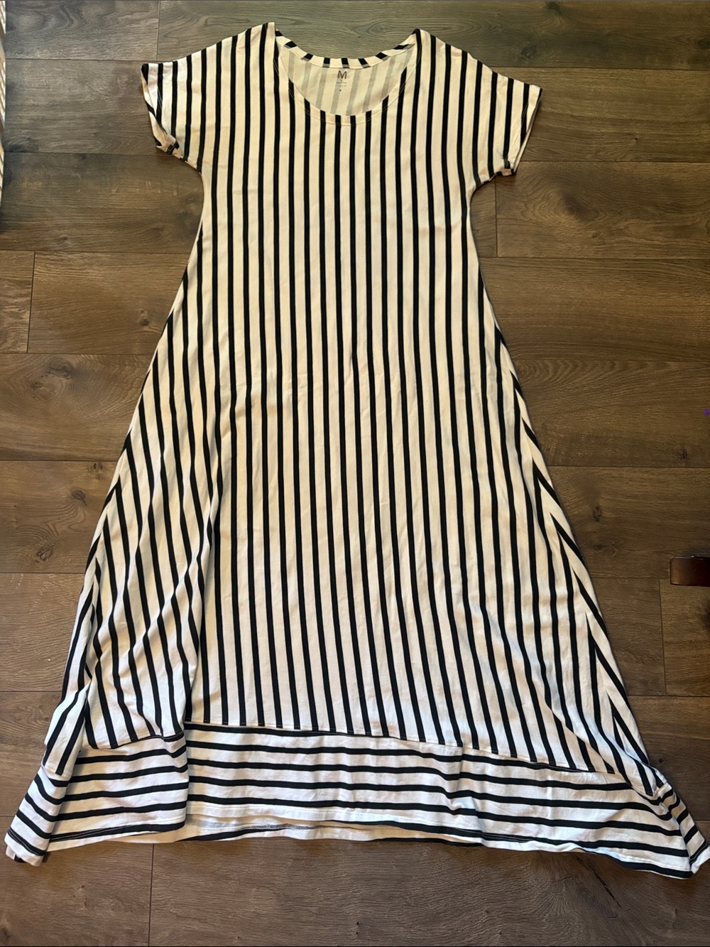 Matthew Black & White Striped A-Line Dress